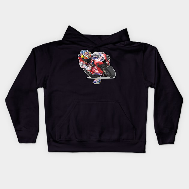 Jack Miller #43 Toon Kids Hoodie by lavonneroberson